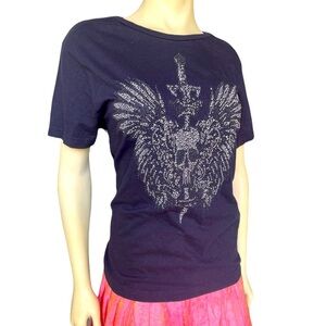 X-S-IVE Skull and Sword Black Graphic T-shirt